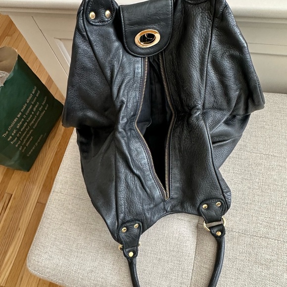 Foley + Corinna Black Leather Shoulder Bag - Picture 4 of 6